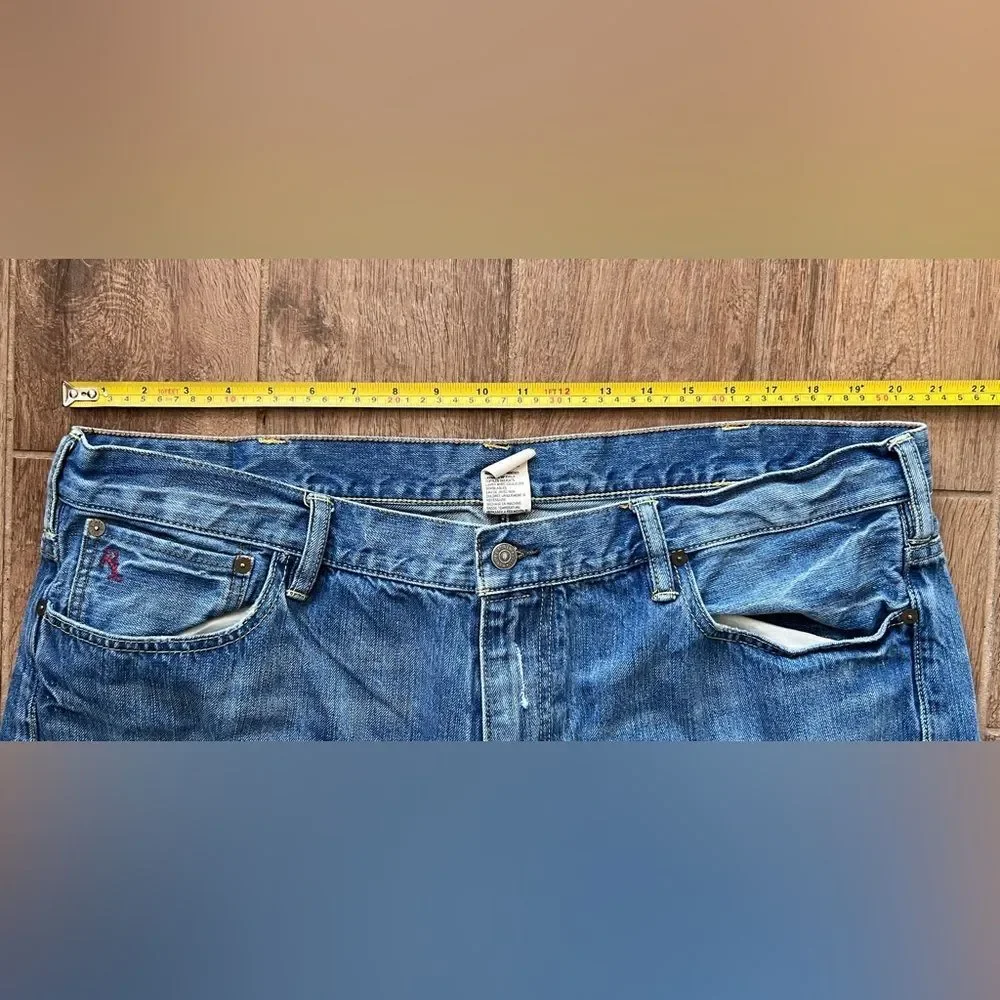 Ralph Lauren Polo Mens Denim Jeans Size 42X32 RN# 41381 Stratford Wash Straight